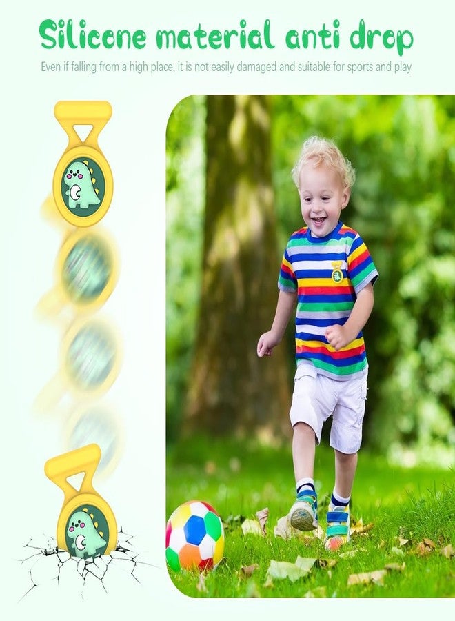 ZORBES® Waterproof AirTag Holder Cartoon Dino Yellow Brooch Pin AirTag Holder Silicone Waterproof Anti-Lost Brooch Pin for Kids,Luggage,Bag Backpack - Image 5